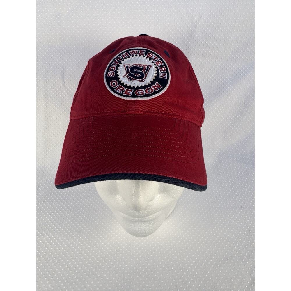 Southwestern Oregon SWOCC Lakers Baseball Hat Men's One-Size Red w/ Rocky Racoon - Picture 3 of 7